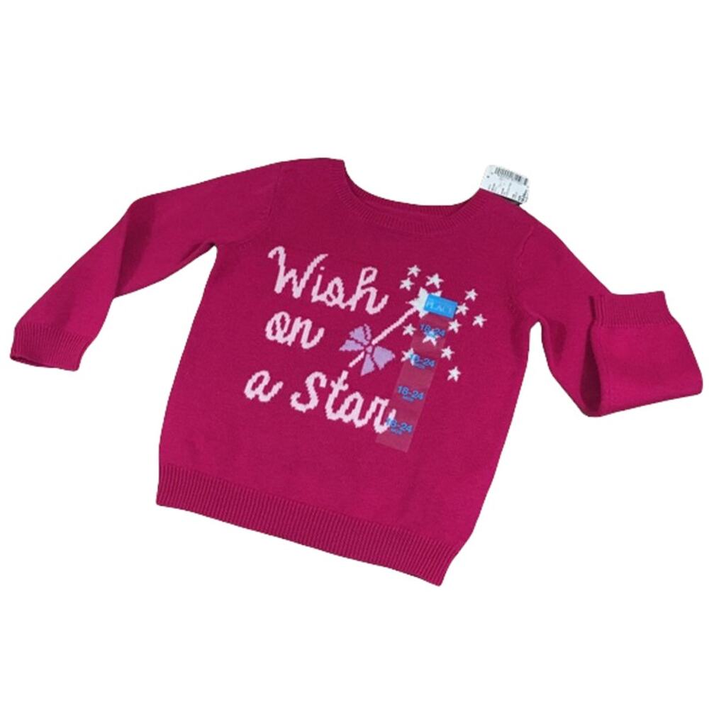 The Children's Place Girls Sweater Size 18-24 Months Pink Wish On A Star NEW